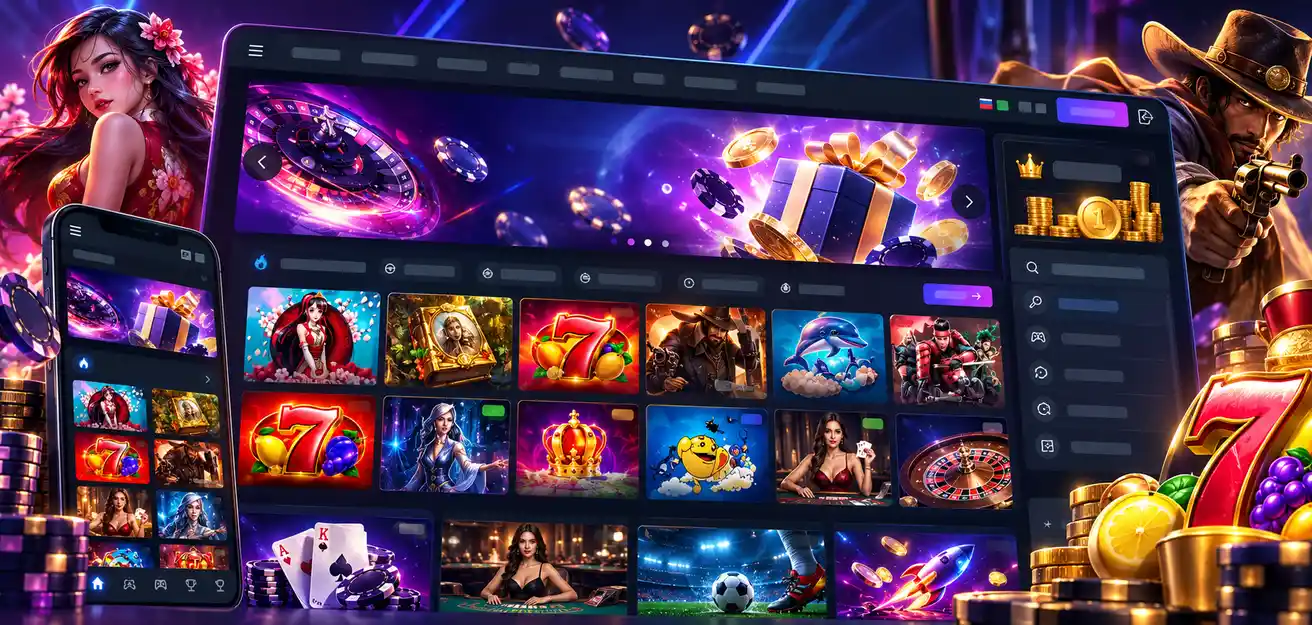 Jet Casino &mdash; головна сторінка казино з каталогом слотів і банерами акцій