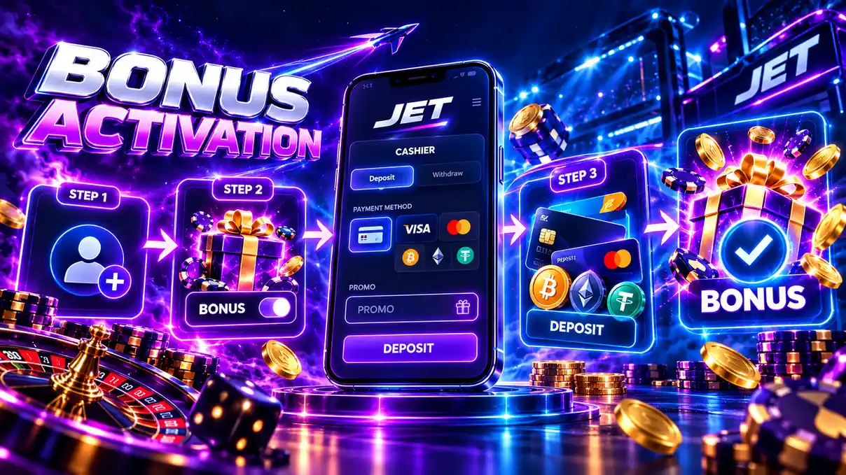 Вітальний бонус Jet Casino 50% до 12 000 ₴ на перший депозит